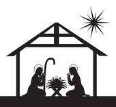 Christmas Nativity Clipart Black And White - Free ...