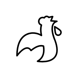 Dragon outline with droplet vector icon | Free Animals icons