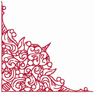 Redwork Filigree Corner