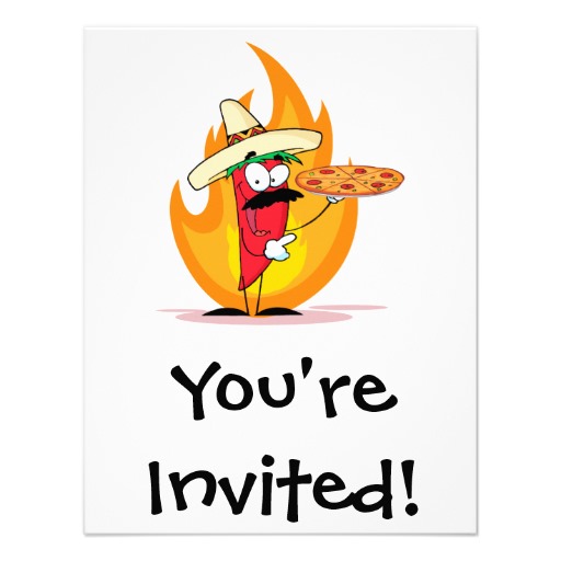 Sombrero Chile Chili Pepper Holds Up Pizza Print from Zazzle.