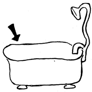 Tub clipart black and white