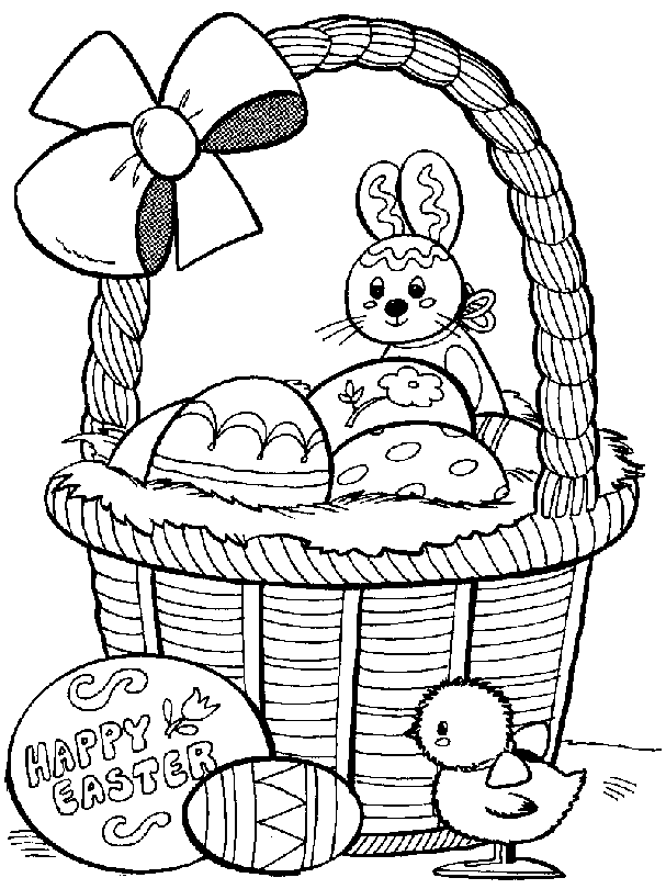 Line Drawings Online Easter Basket Coloring Pages At Printable ...