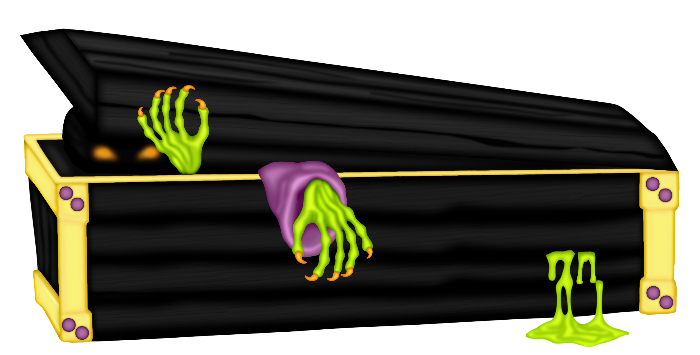 Halloween Zombie Coffin PNG Clipart