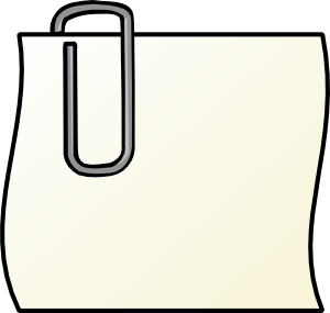 Note With Paperclip clip art Free Vector