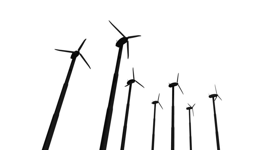Wind Turbine White Background Stock Footage Video 1110025 ...