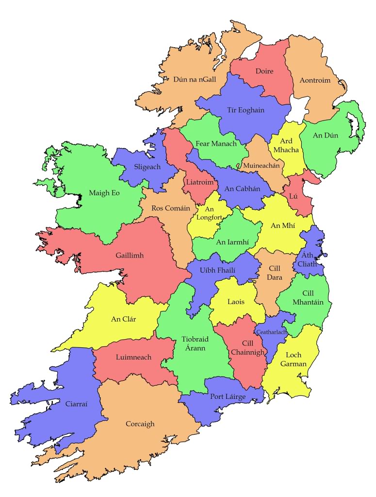 Blank ireland clipart map