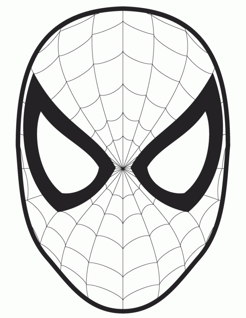 Spiderman Logo Coloring Pages Mask Template Crafts For intended ...