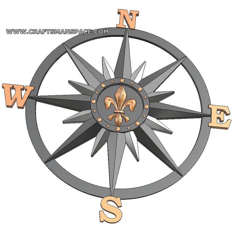 Compass rose 3D model