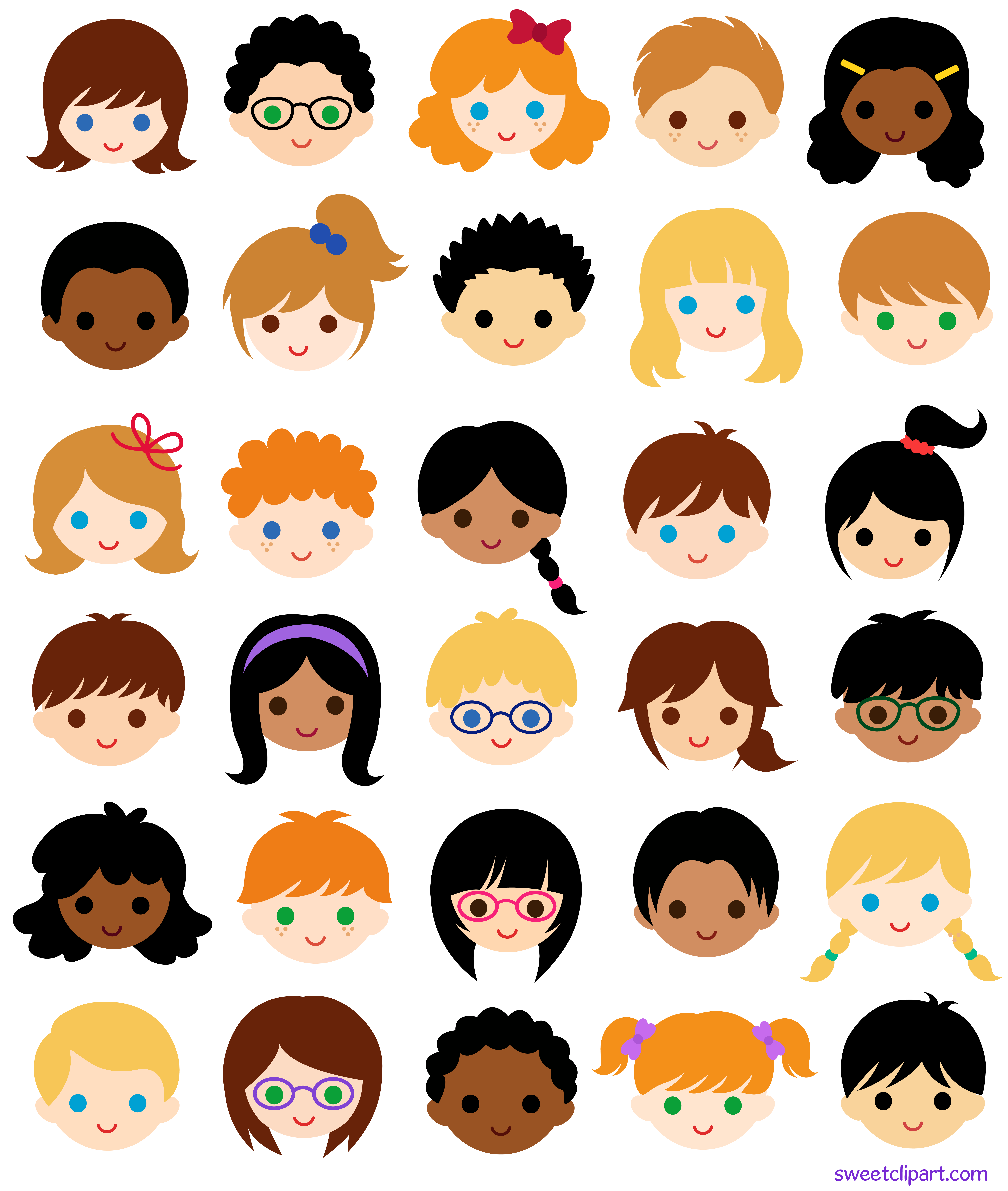 Free clipart school kids multicultural