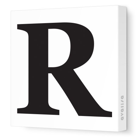 Buy Avalisa Stretched Canvas Upper Letter R Nursery Wall Art, Blue ...