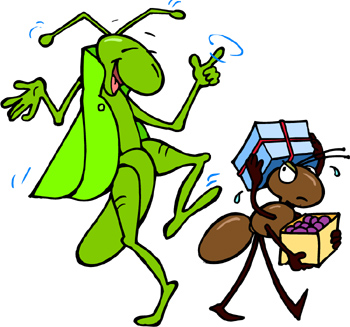 The ant and the grasshopper clipart