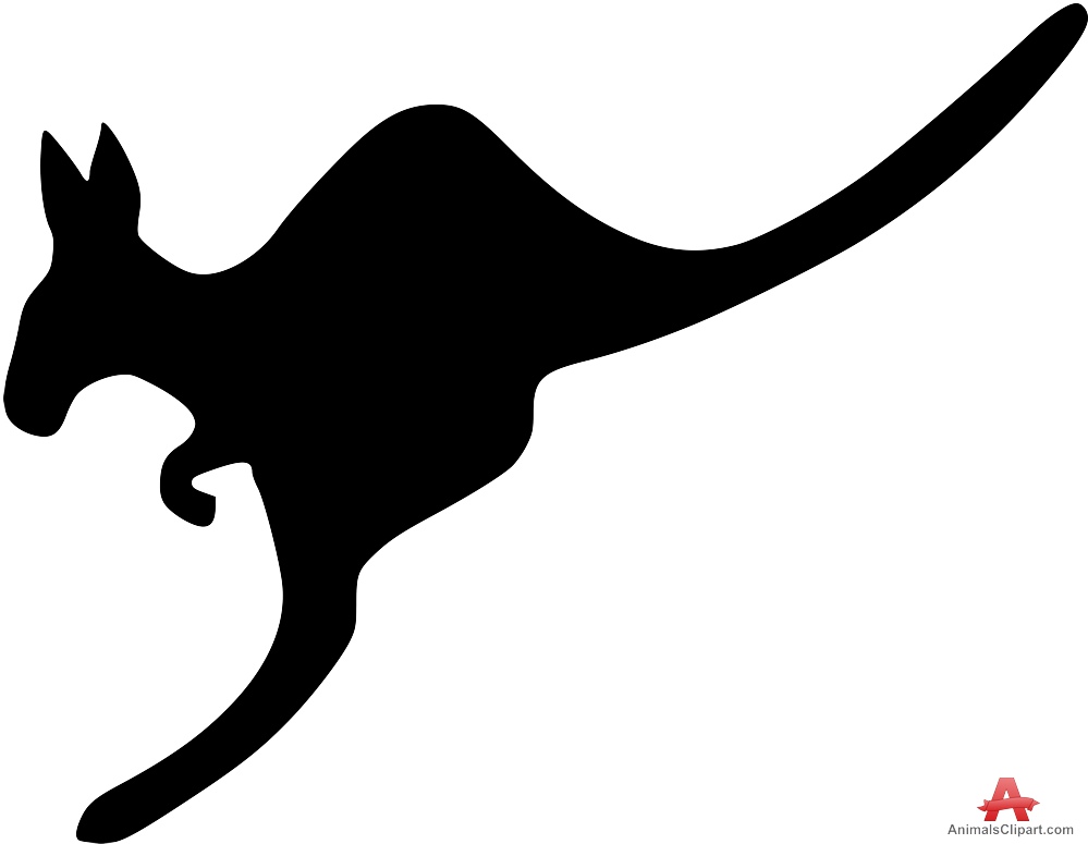 Jumping Kangaroo Animal Silhouette | Free Clipart Design Download