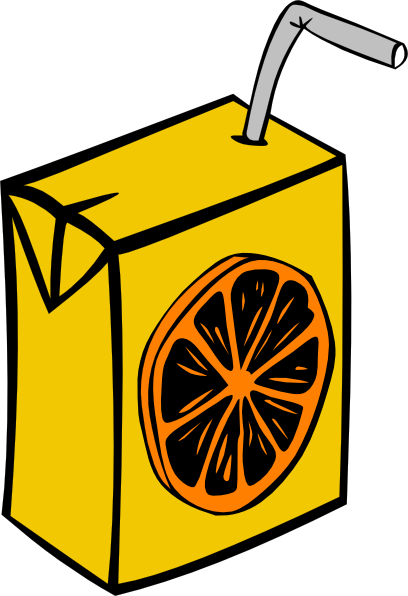 Orange juice box clipart