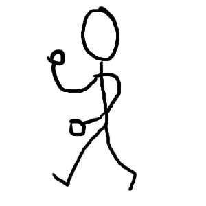 Stick man walking clipart