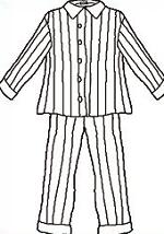 Pajamas Black And White Clipart