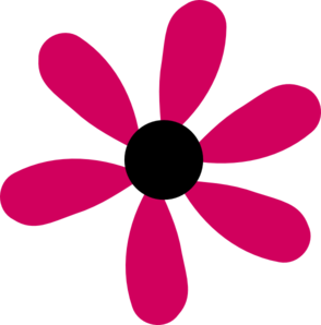 Pink Flower 6 Petals clip art - vector clip art online, royalty ...