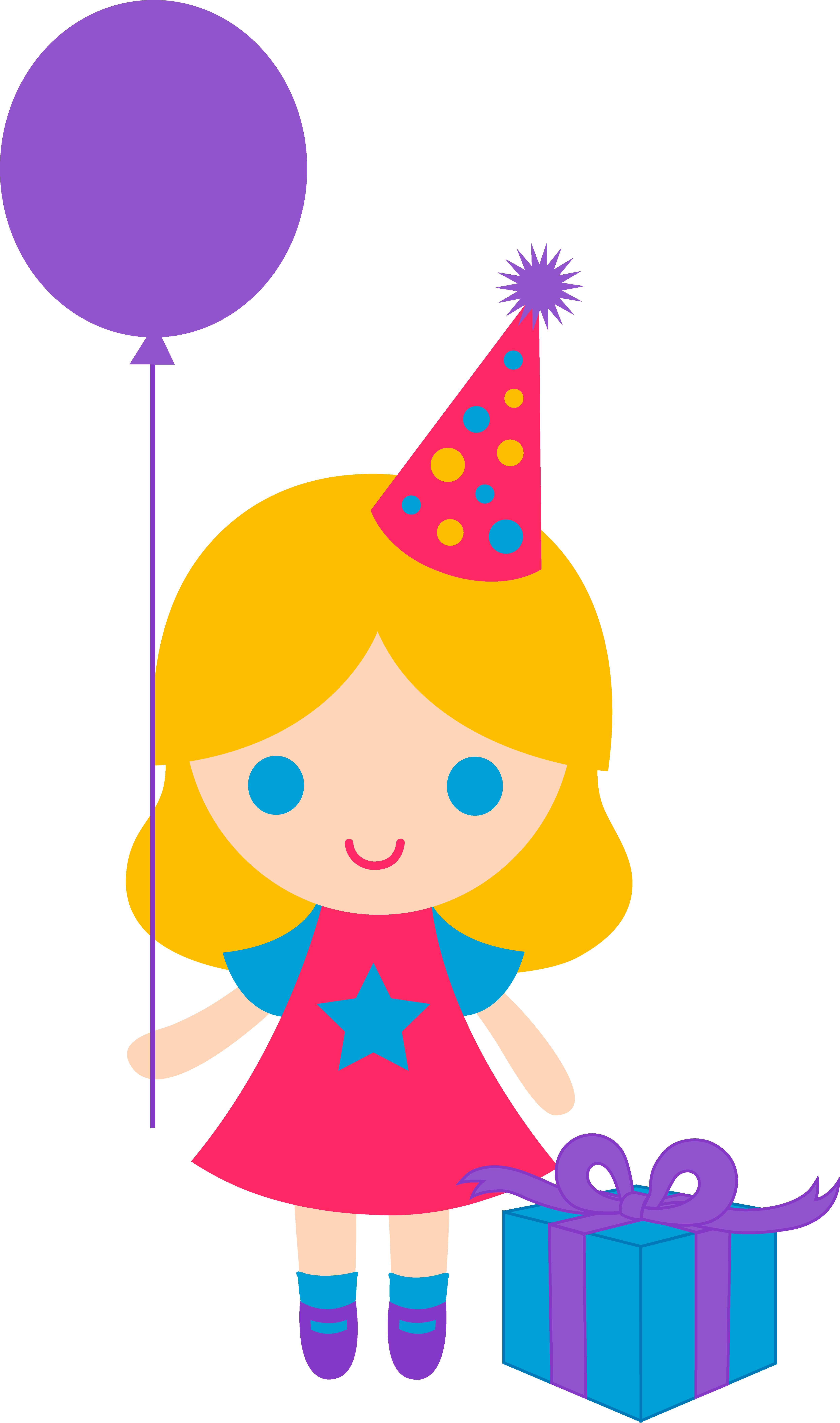 Girl toddler birthday clipart