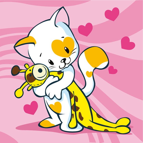 Cute cat – vector material | My Free Photoshop World