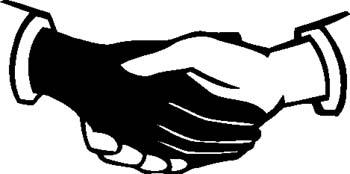 Shaking hands clipart black and white