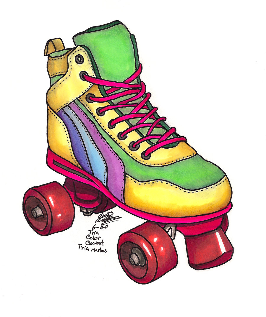 80s roller skating clipart