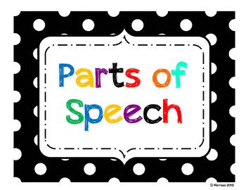 Parts of speech clip art