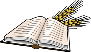 Open Bible with heads of wheat | Bible Clip Art - Christart.
