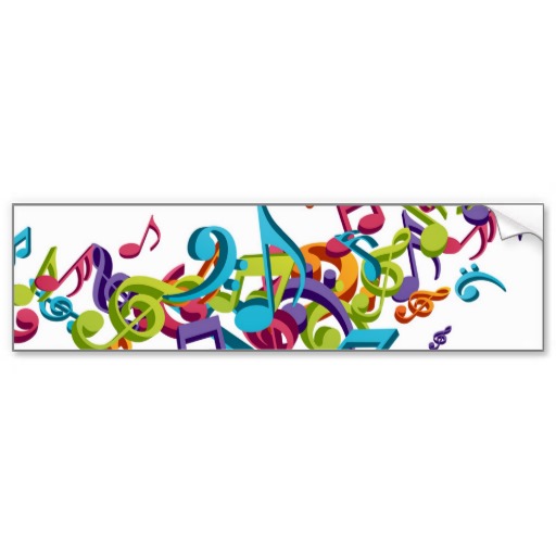 cool colourful music notes & sounds bumper stickers from Zazzle.