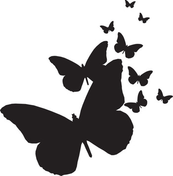 Hampton Art Butterflies Silhouettes - Rubber Stamps - 123Stitch.