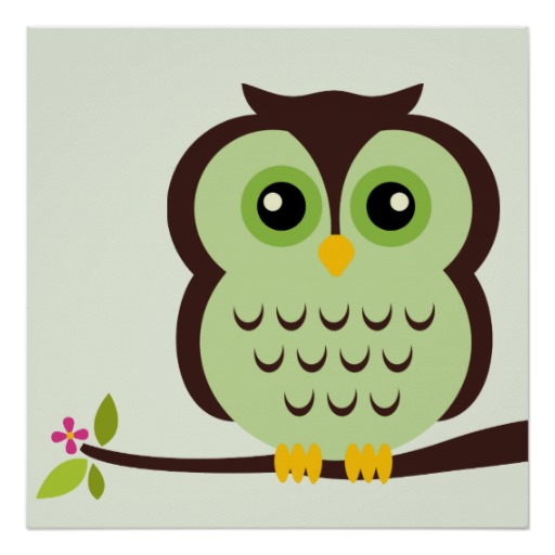 pájaro del búho de la decoración de la pared poster