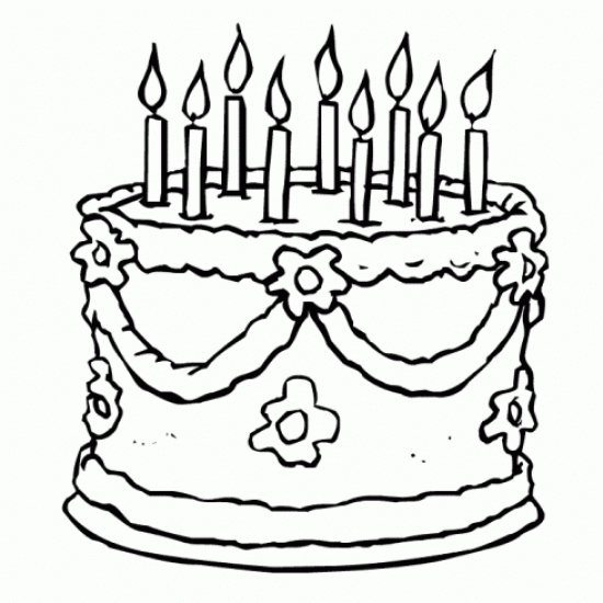 Birthday Cake Outline