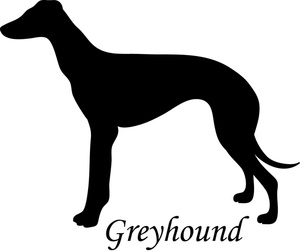 Greyhound Clipart Image - Greyhound dog drawing with the text ...