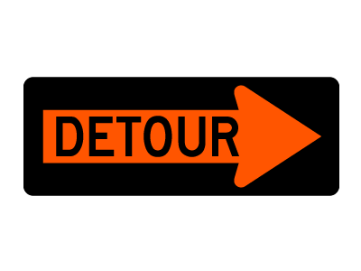 Detour Inside Arrow Right Sign M4-10R | Safeway Sign Company
