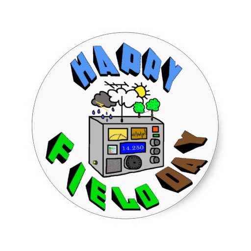 Happy Field Day Ham Radio Stickers from Zazzle.
