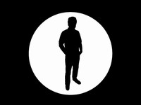 Full length people silhouette outlines PowerPoint Template