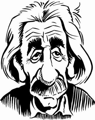 ALBERT EINSTEIN CARICATURE VINYL DECAL - Misc Decals