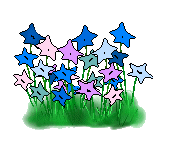 Flower Clip Art - Star Flowers in Grass - Clip Art of Flowers