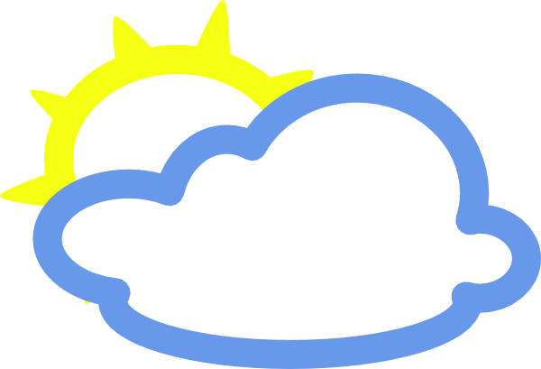 Light Clouds And Sun Weather Symbol clip art Free Vector
