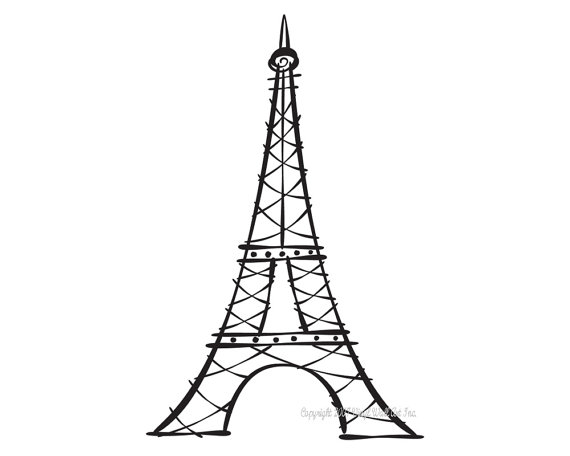 2,704 views Eiffel Tower Vinyl Wall Decal SMALL