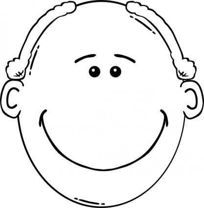 Man Face World Label Outline clip art Vector clip art - Free ...
