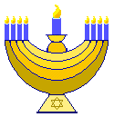 Hanukkah clip art of menorahs and candles plus titles and dividers