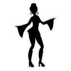 Disco Dancer Silhouette 02 Stencil | Free Stencil Gallery