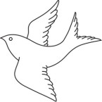 Bird Clipart Image: Bird In Flight Outline Drawing Coloring Page ...
