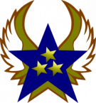 Blue Star With 3 Gold Star And Wings clip art - vector clip art ...