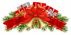 Transparent Christmas Decor with Bells PNG Clipart