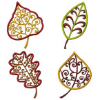 Free Fall Leaf Embroidery Design : "Elegant Leaves" | Oma's Place ...