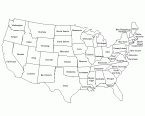 United States - states labeled 