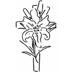cross with flowers Colouring Pages