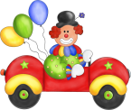 Free Clown in Car with Balloons Graphic - Transparent PNG files ...