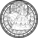 Beauty And The Beast Stained Glass Window Coloring Page - AZ ...