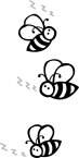 Bee black and white white bees clipart 3